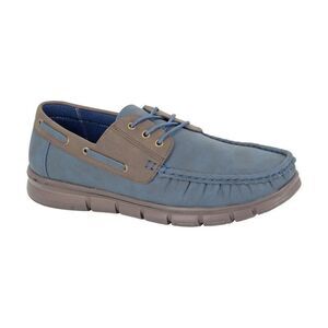Scimitar Mens Boat Shoes / Navy/Brown